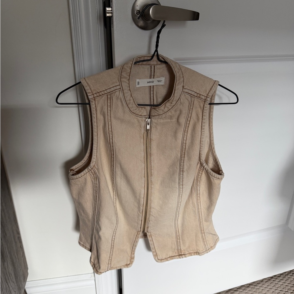 Mango Denim Zip up Top